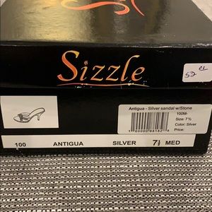 Sizzle silver heels with rhinestones